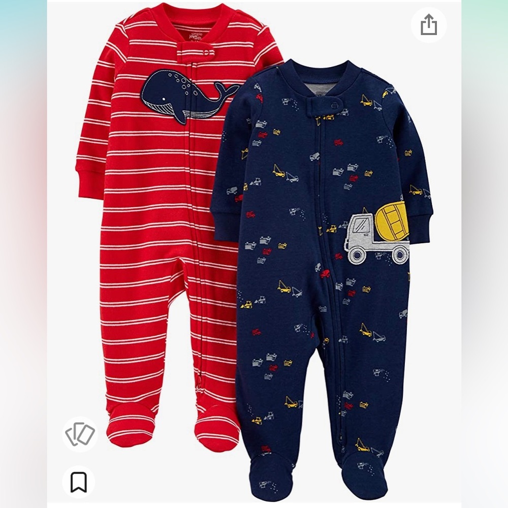 Carter’s 2pc zipper footies